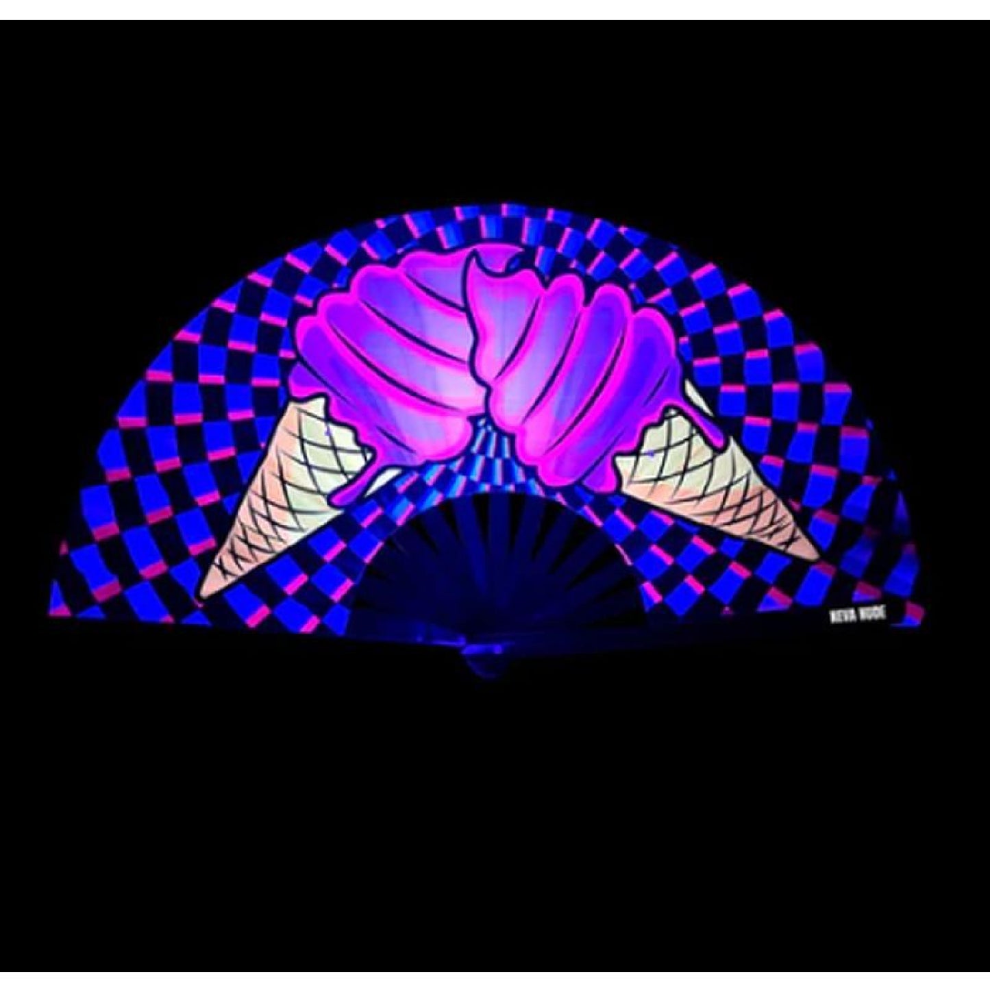 Ice Scream You Scream Blacklight Folding Fan