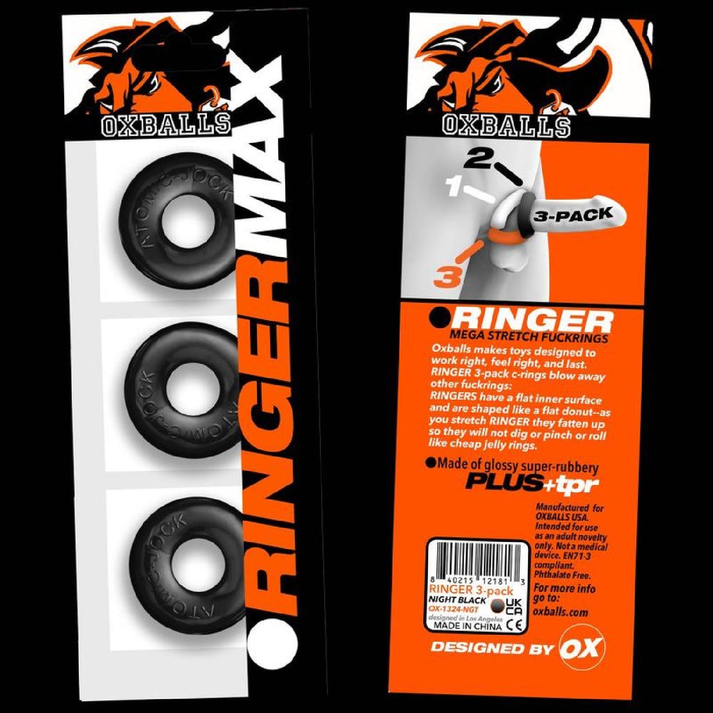 Ringer Max 3 Pc Cockring Set Black