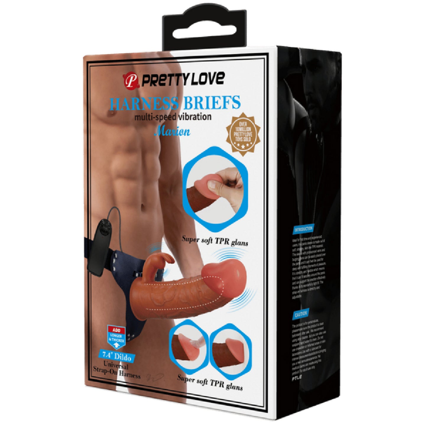 Universal Strap-On Harness - Vibrating Marion with 7.4" Dildo - female sex toys | bondage gear Australia