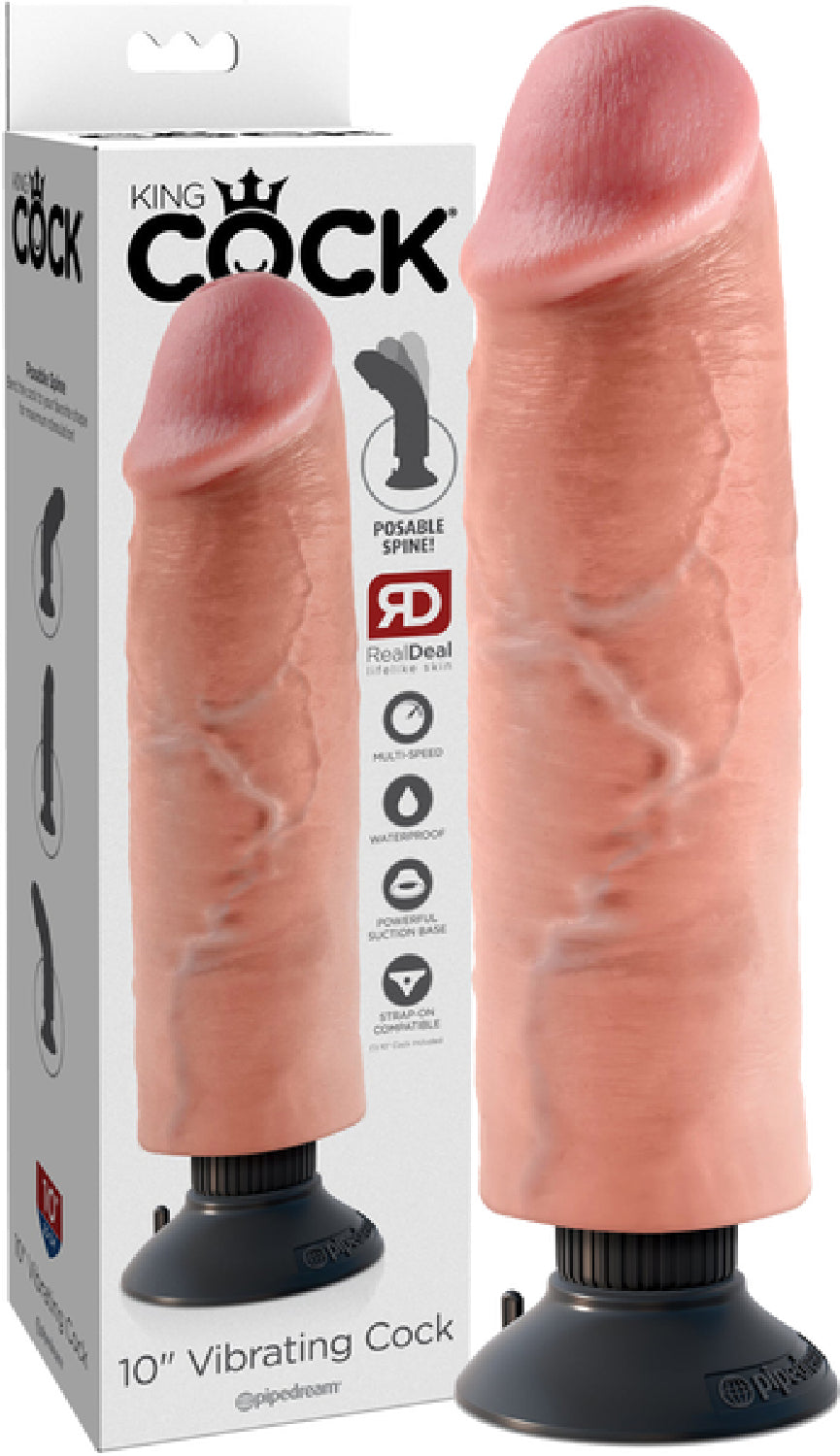 10" Vibrating Cock - Male Strap Ons Australia | Buy Condoms Online in Australia