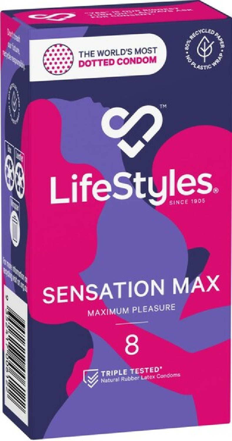 Sensation Max - Studded Texture 8's - cock rings Australia | Strap Ons in Australia