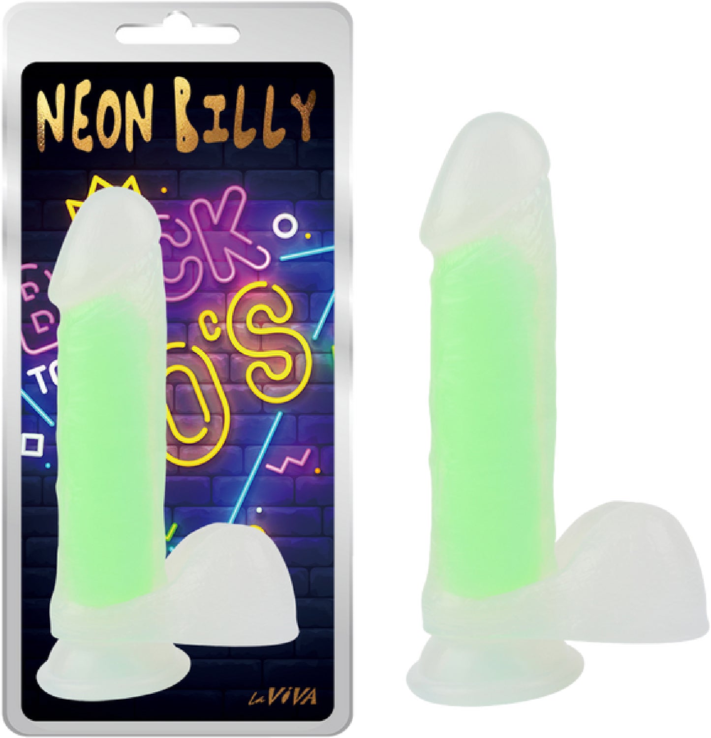 Neon Billy 7.6" Plus Free Clean Vibe - adult store online Australia | Strap Ons in Australia