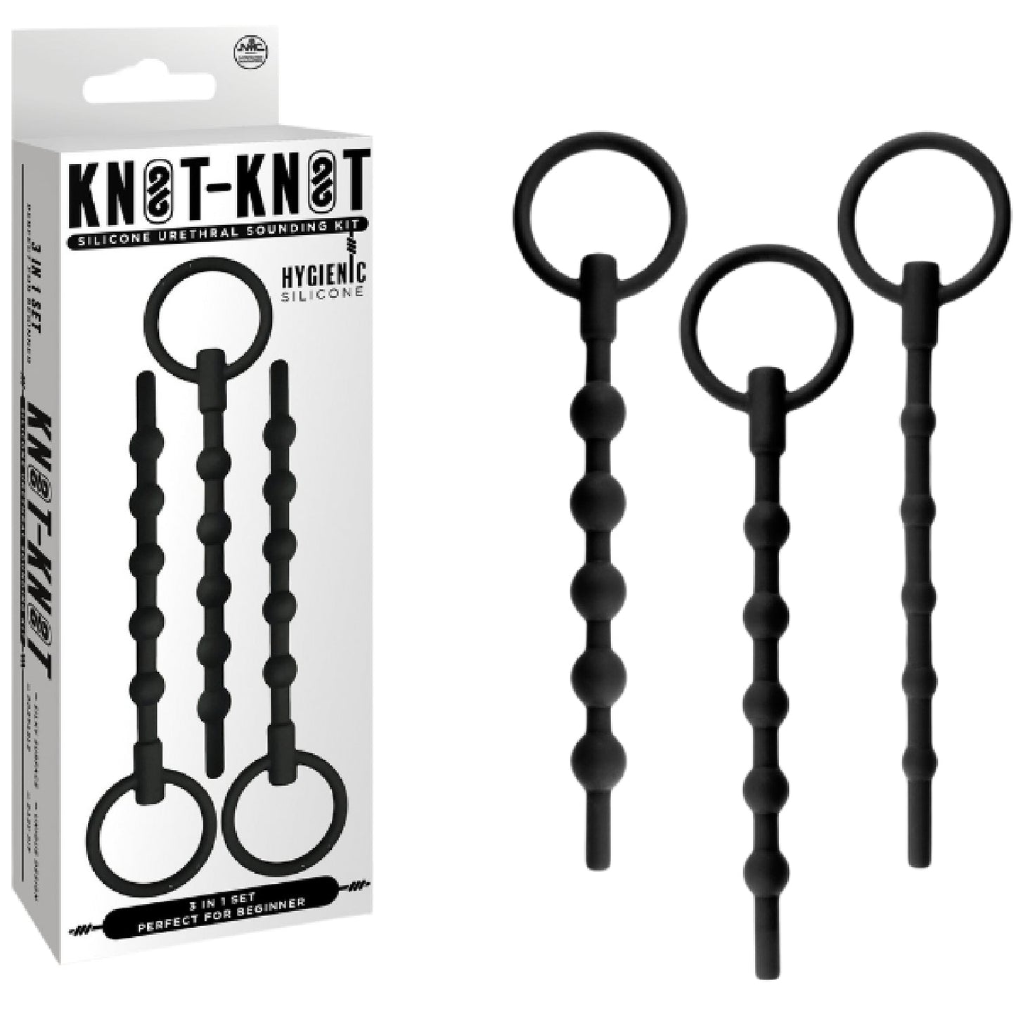 Silicone Urethal Sounding Kit - Ribbed - bondage gear Australia |