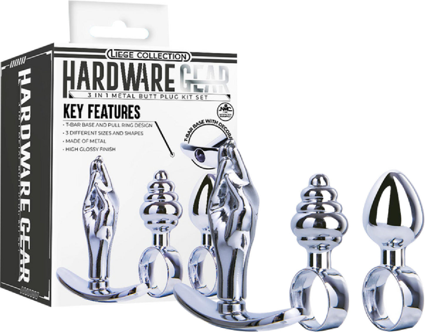 3 in 1 Metal Butt Plug Kit Set - Male Strap Ons Australia | vibra