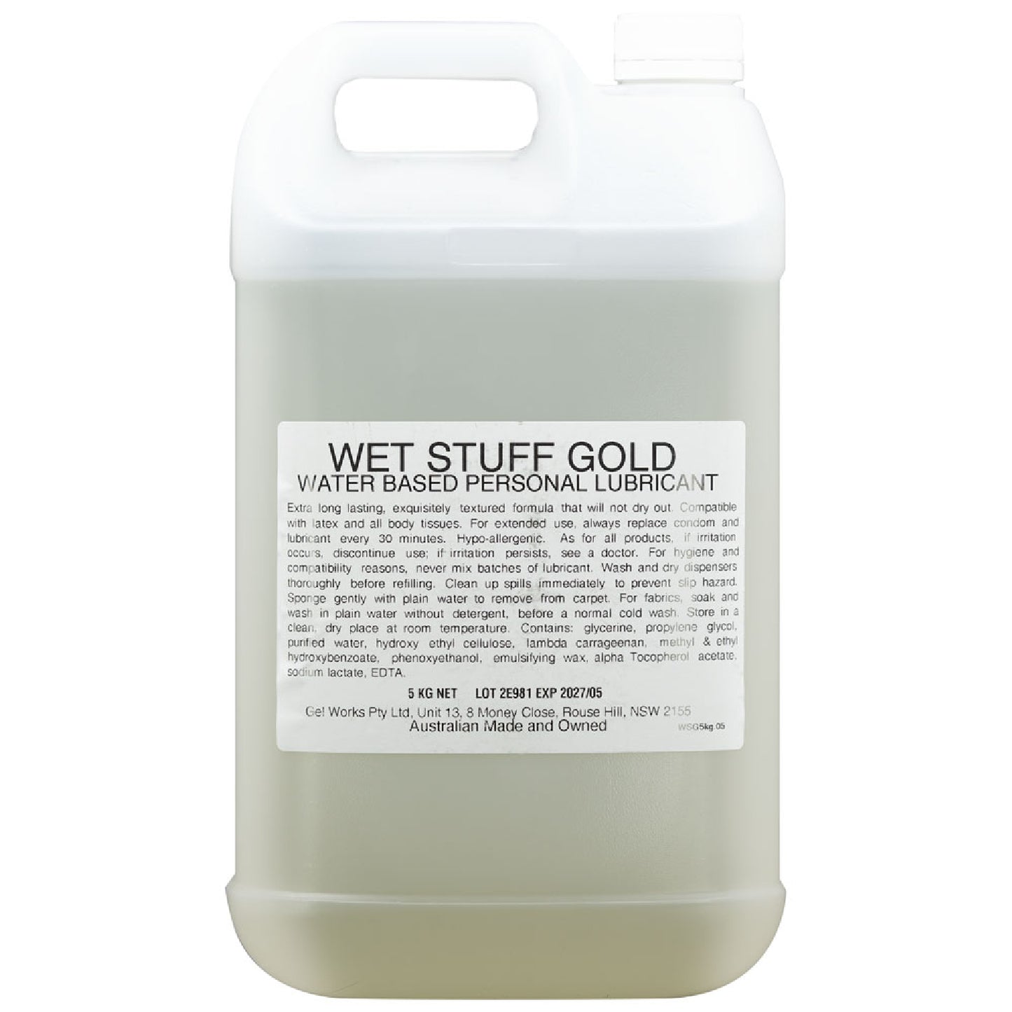 Wet Stuff Gold 5kg Bottle - sex toys for couples Australia | online sex shop Australia