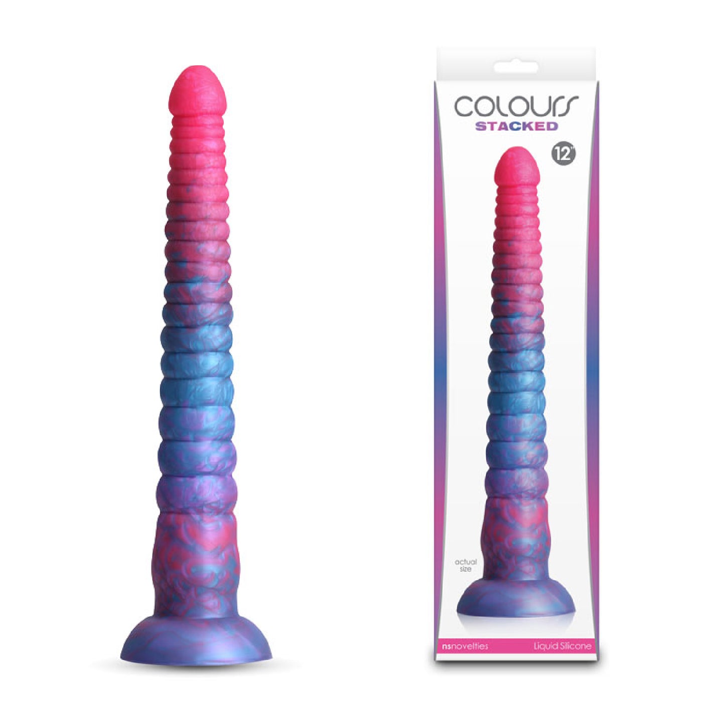 Colours Stacked - 12'' Dildo - Pink/Blue - Bullet Vibrators in Australia | female sex toys