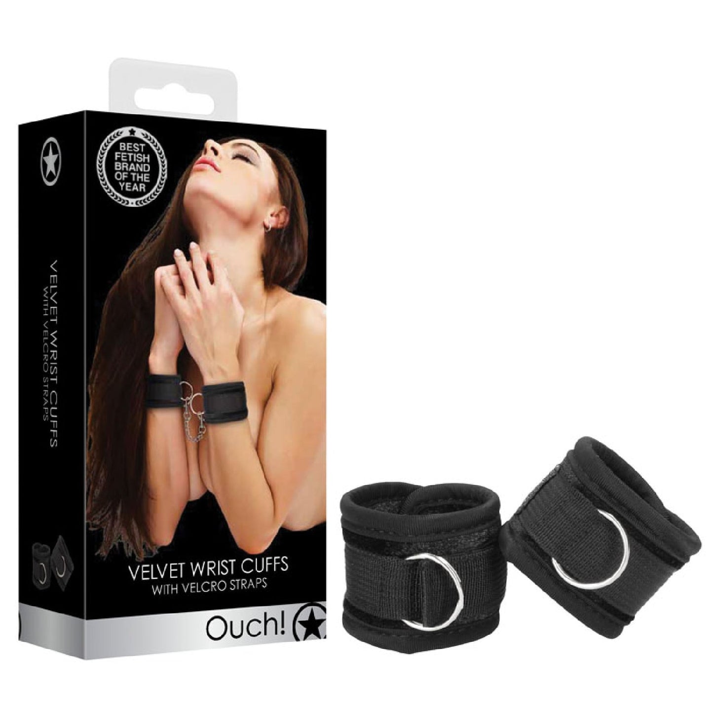 OUCH! Velvet & Velcro Adjustable Handcuffs - vibrators Australia