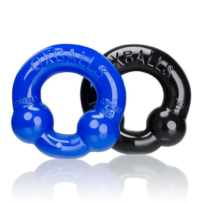 Ultraballs 2 Pk Cockring Black And Police Blue