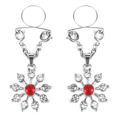 Ruby and Diamond Star Nipple Jewellery