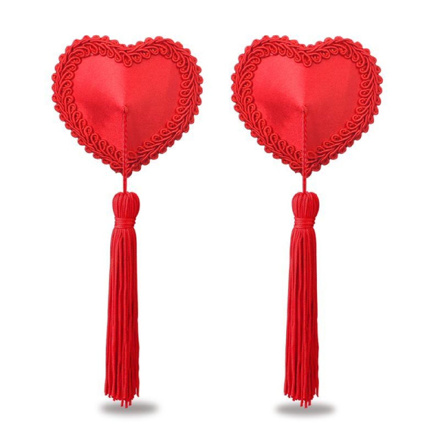 Reusable Red Heart Tassels Nipple Pasties