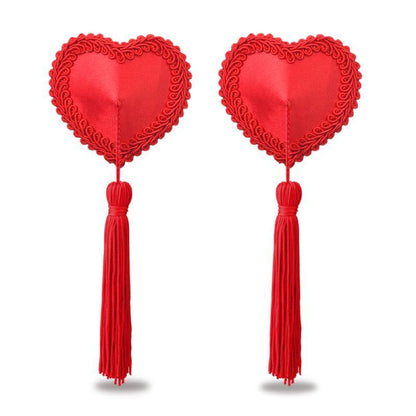 Reusable Red Heart Tassels Nipple Pasties