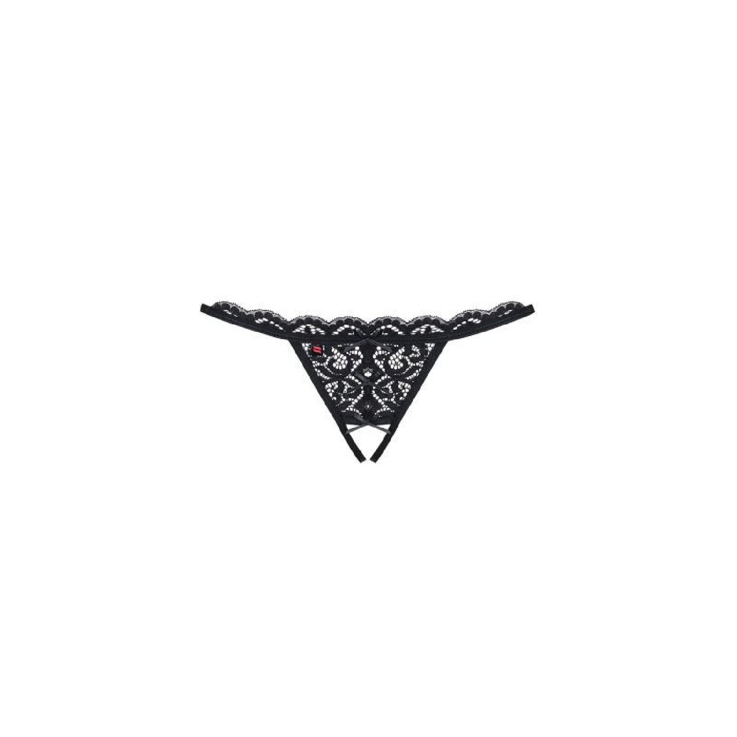 Crotchless Lace Thong 831 Black