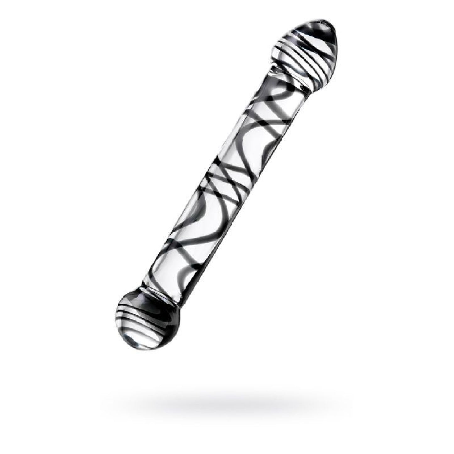 Sexus Glass Dildo Duo Black Swirl 20.5cm