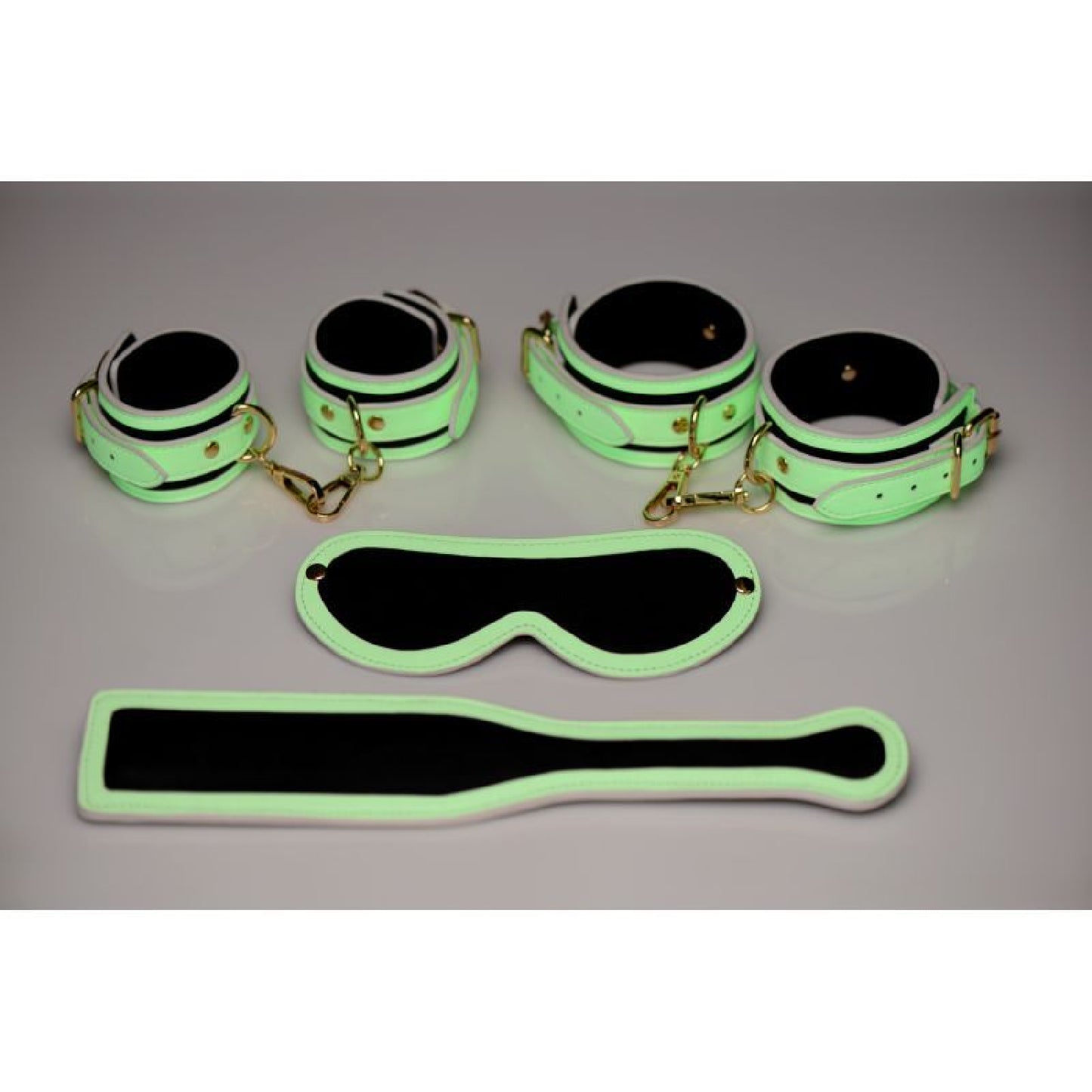 Kink In the Dark Glowing Bondage Set Fluro Green