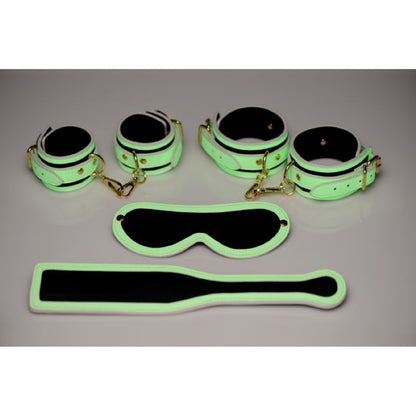 Kink In the Dark Glowing Bondage Set Fluro Green