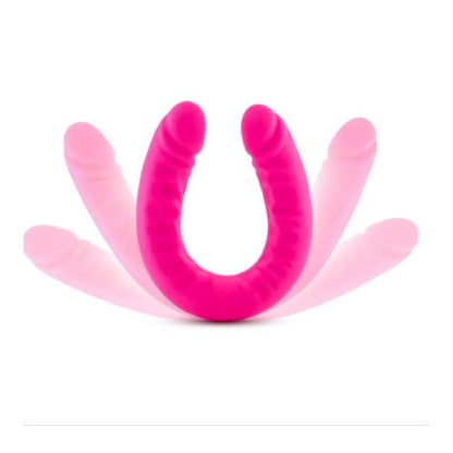 Ruse Silicone Slim 18in Hot Pink Double Dong