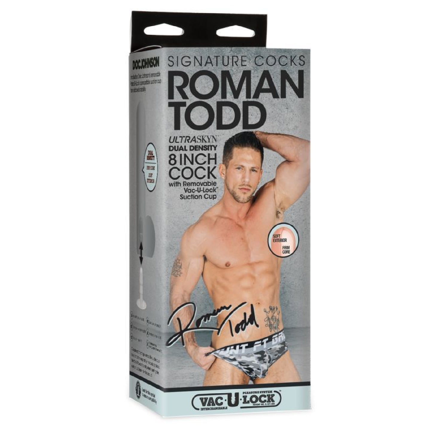 Roman Todd 8in Ultraskyn Cock w Removable Vac-U-Lock Suction Cup Vanilla