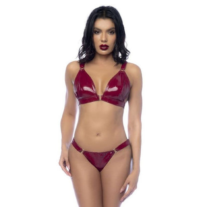 Wet Look Vinyl 2 Pc Set Gloss Wine