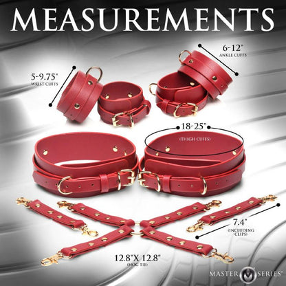 Crimson Captive Thigh Wrist Ankle Hog Tie Restraints
