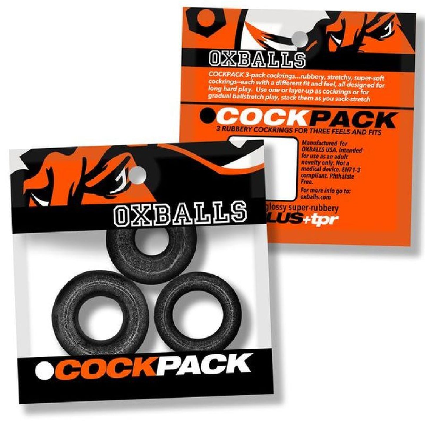 Cockpack 3 Pc Ring Set Black