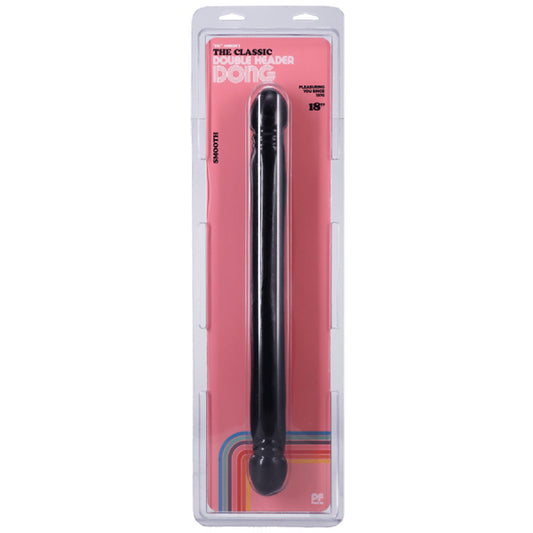The Classic Double Header Dong - 18" - Smooth (Black)