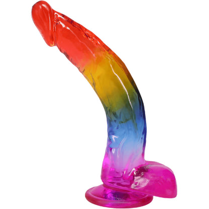 8.5" Realistic Cock with Balls (Rainbow)