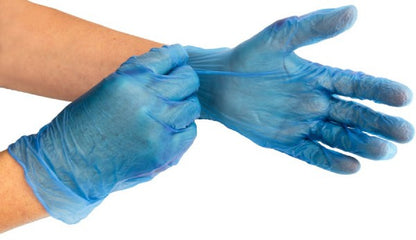 100 X Disposable Vinyl Gloves - Blue - adult store online Australia | Best Cock Rings in Australia