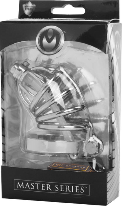 Stainless Steel Chastity Cage With Silicone Urethral Plug - sex toys online | sex kits sets Australia