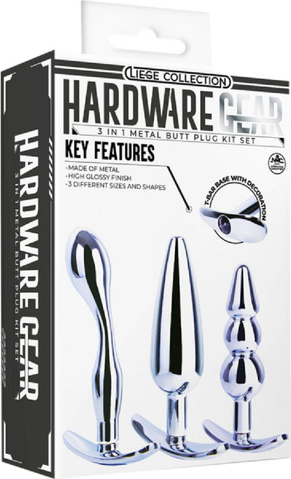 3 in 1 Metal Butt Plug Kit Set - Buy Sex Kits in Australia | fetish gear Australia