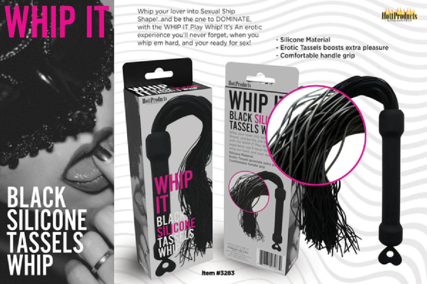 Whip It! Black Tassel Silicone Tassels Whip - vibrators Australia | Strap Ons in Australia