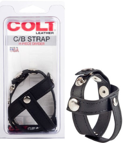 Leather C/B Strap H-Piece Divider - sex swings Australia | bullet vibrators Australia