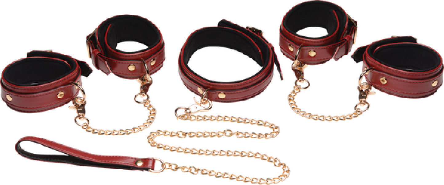 6 Piece Burgundy Bondage Set - Couple Sex Toys in Australia | Best Sex Lubes & Lotions in Australia