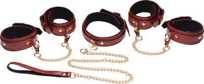 6 Piece Burgundy Bondage Set - Couple Sex Toys in Australia | Best Sex Lubes & Lotions in Australia