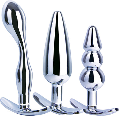 3 in 1 Metal Butt Plug Kit Set - Buy Sex Kits in Australia | fetish gear Australia