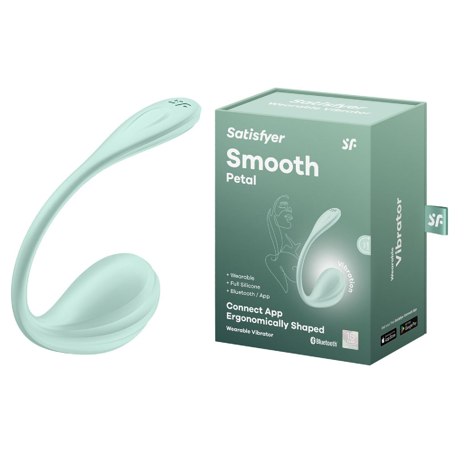 Satisfyer Smooth Petal - Mint - glass sex toys Australia | Bullet Vibrators in Australia