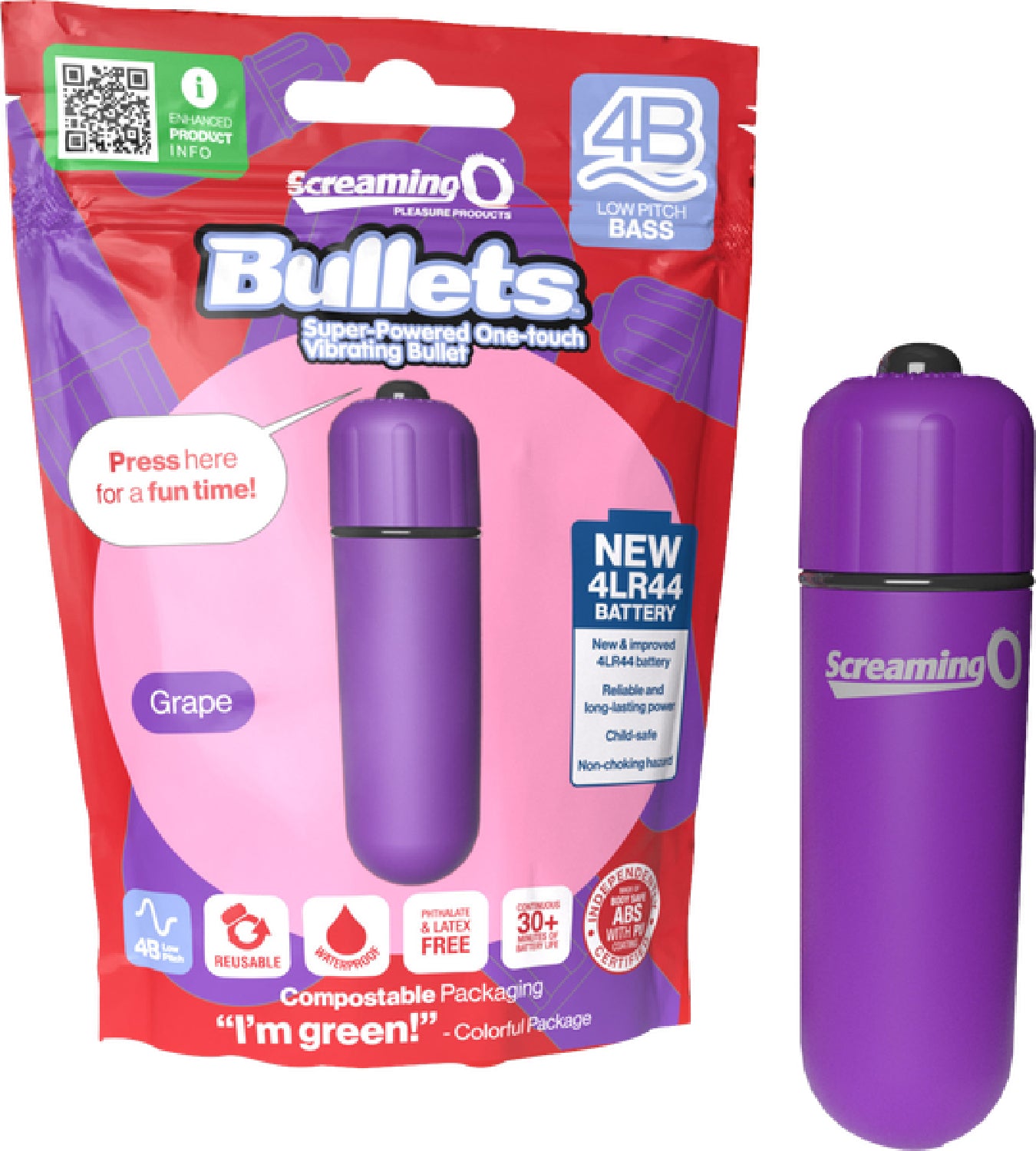 Bullets 4B Low Pitch Bass - female sex toys | Buy Glass Sex Toys in Australia