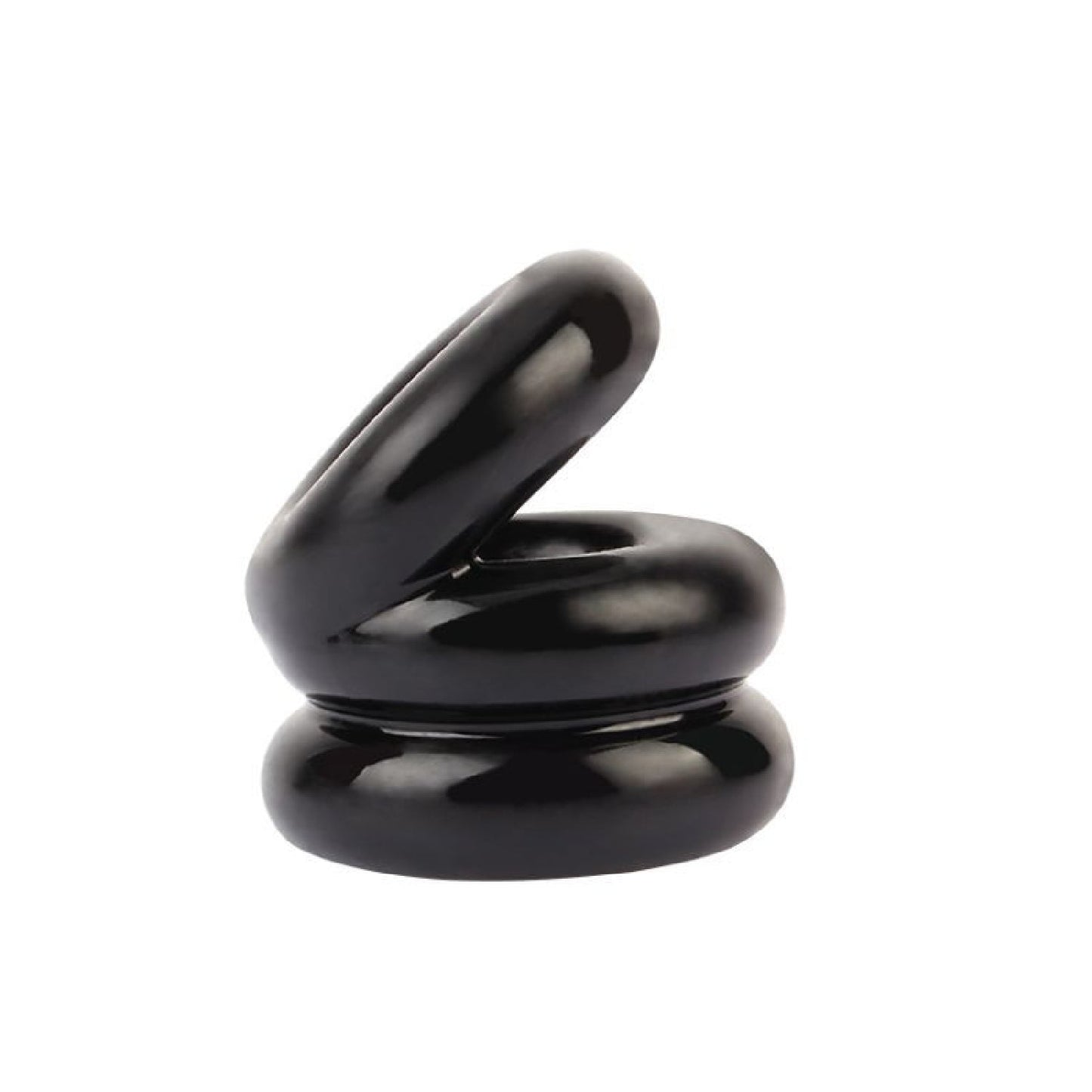 Stacked Dual Pleasure Ring Black