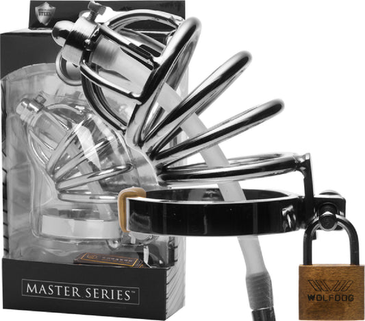 Stainless Steel Chastity Cage With Silicone Urethral Plug - sex toys online | sex kits sets Australia