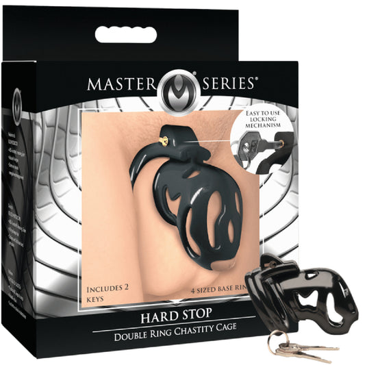Hard Stop Double Ring Chastity Cage - Buy Sex Kits in Australia | bullet vibrators Australia