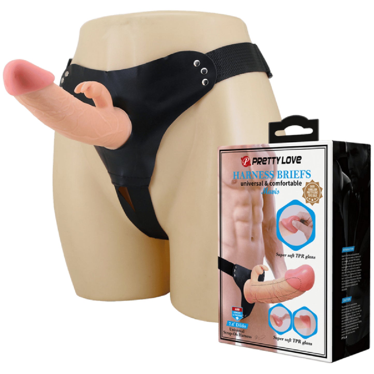 Universal Strap-On Harness - Mavis with 7.4" Dildo - penis pumps Australia | Male Strap Ons Australia