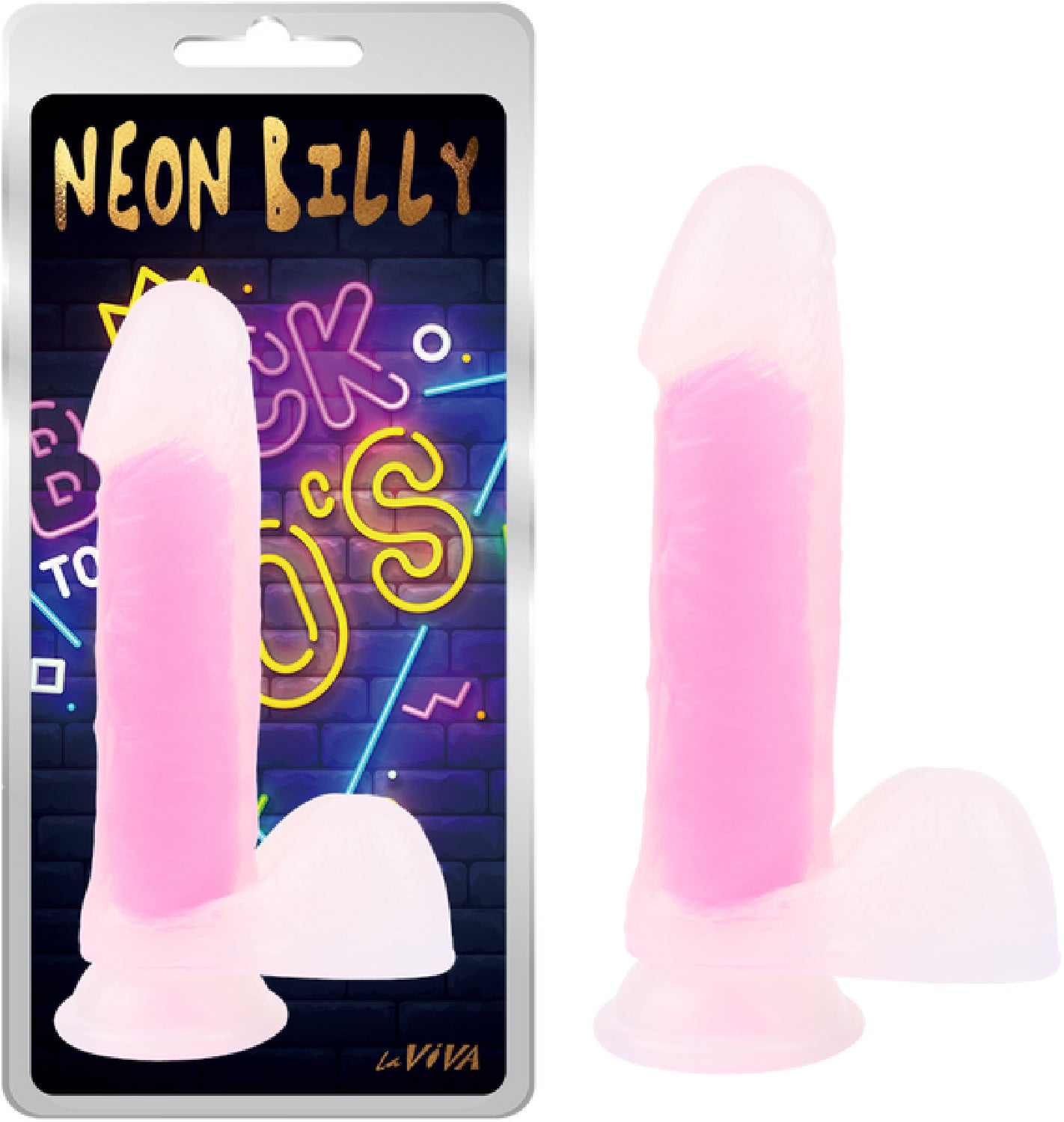 Neon Billy 7.6"  Plus Free Clean Vibe - adult store online Australia | Strap Ons in Australia
