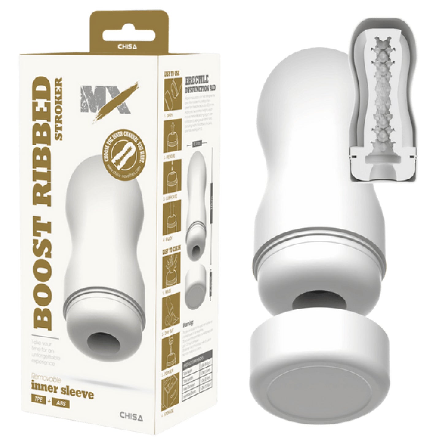 Boost Ribbed Stroker - sex toys, adult | sex kits Australia