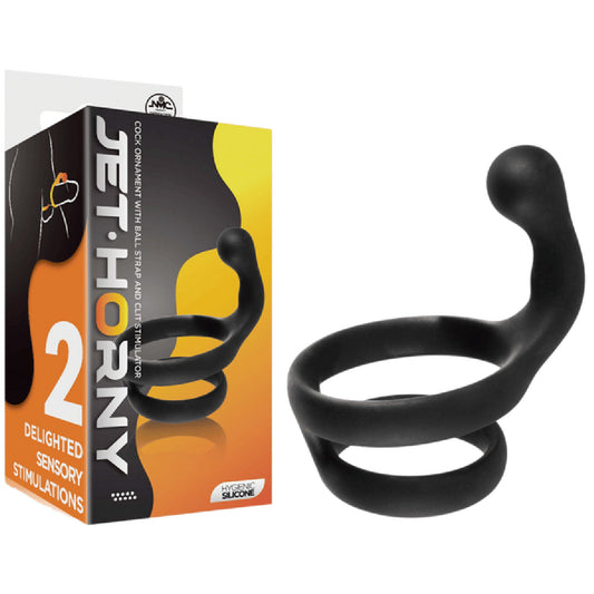 Cock Ring with Ball Strap and Clit Stimulator
