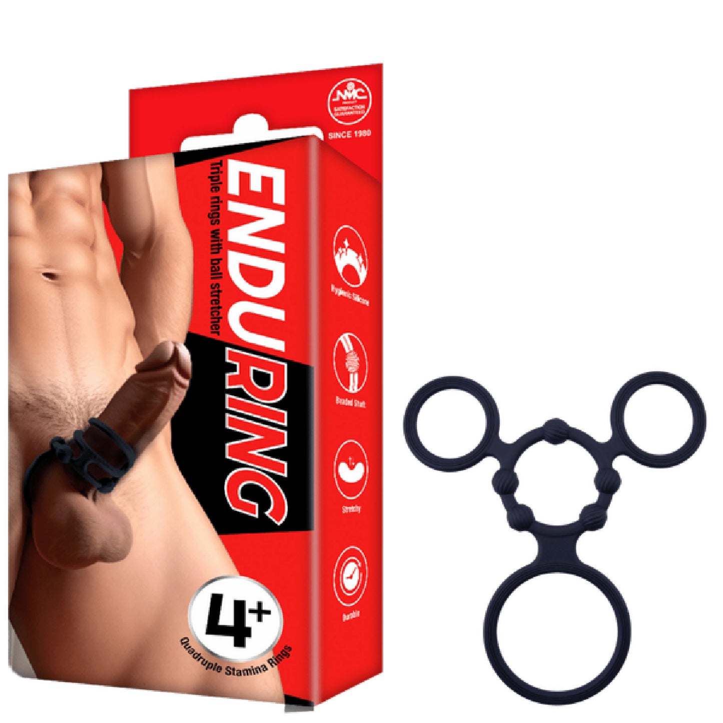 Triple Ring With Ball Stretcher - sex toys online | sex kits Australia