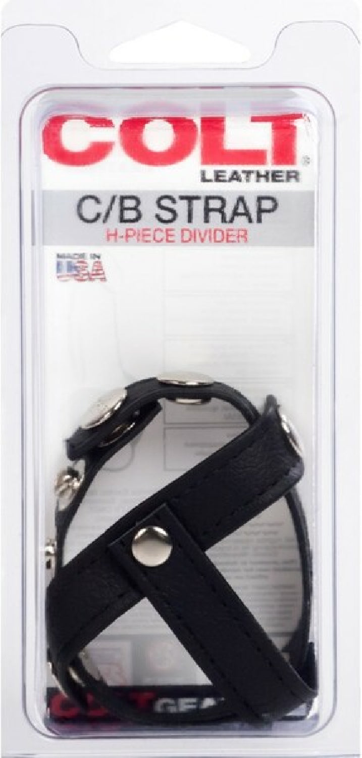 Leather C/B Strap H-Piece Divider - sex swings Australia | bullet vibrators Australia