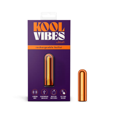 Kool Vibes - Rechargeable Mini Bullet - Tangerine - sex kits Australia | male masturbators Australia