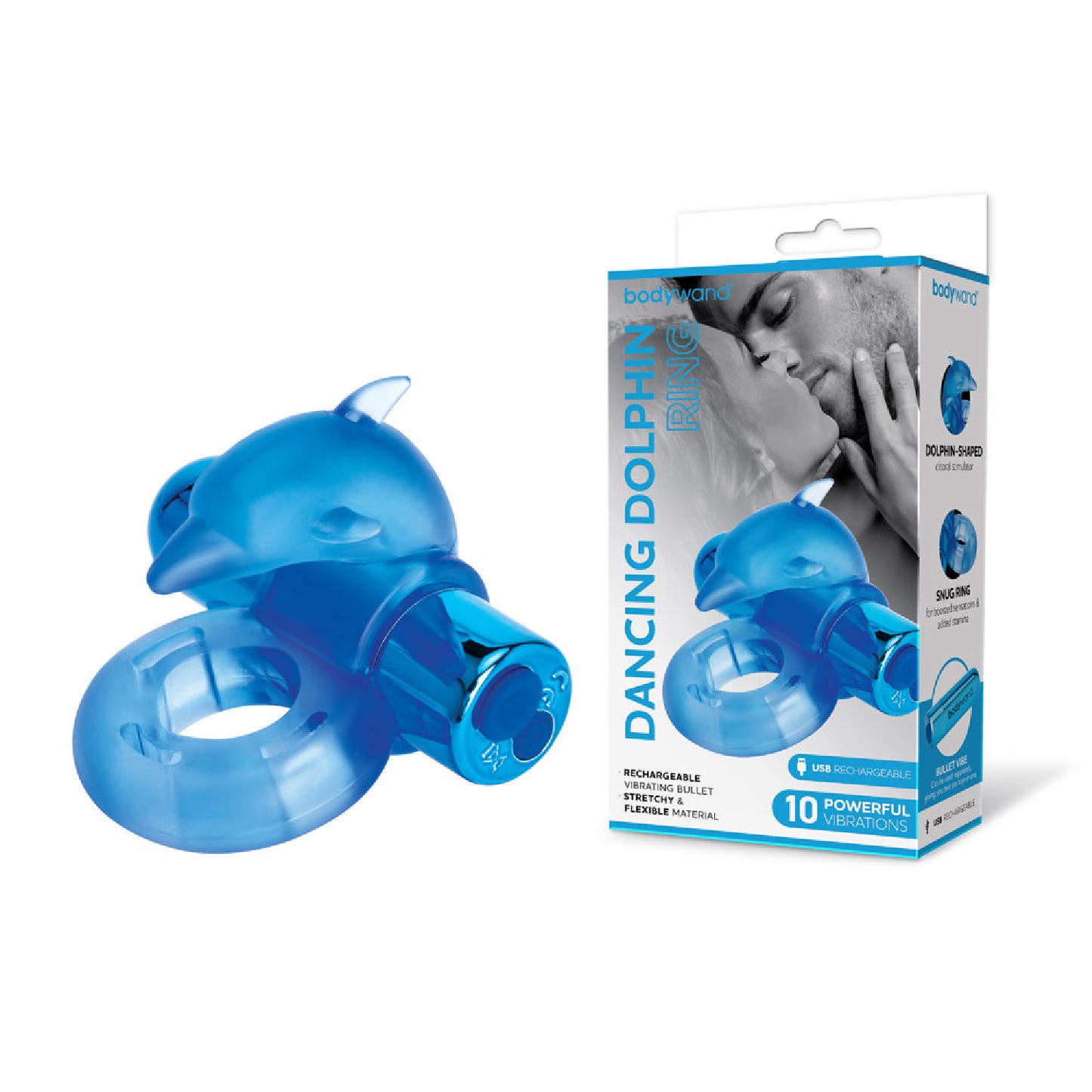 Bodywand Rechargeable Dancing Dolphin Ring - female strap ons Australia | Dildos in Australia