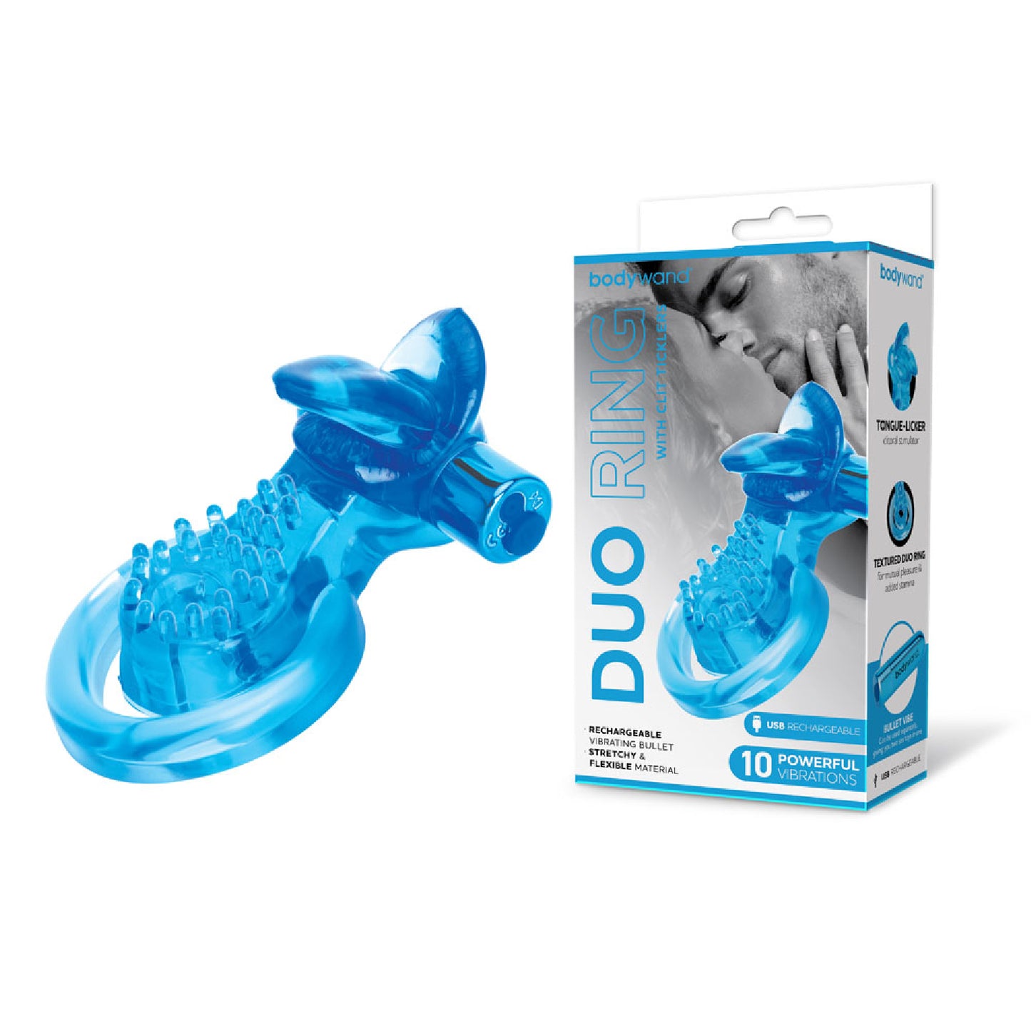 Bodywand Rechargeable Duo Ring with Clit Tickler - vibrators Australia | sex swings Australia