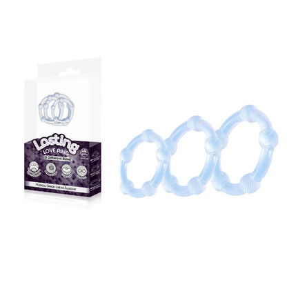 Lasting Love Ring 3 Piece Set - Clear - Sex Hygiene Products in Australia | cock rings Australia