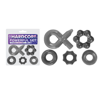 Hardcore Powerful Set Cock Rings - Set of 5 - Adult Store Australia | Buy Condoms Online in Australia